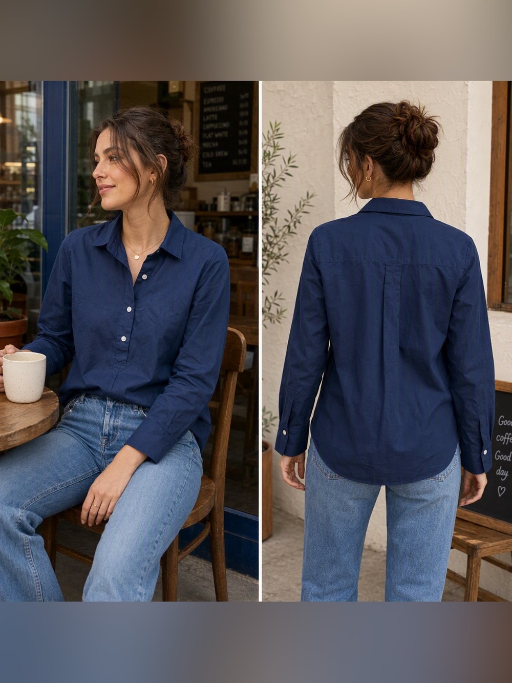 Talbots Quarter Button Blouse - Picture 2 of 10